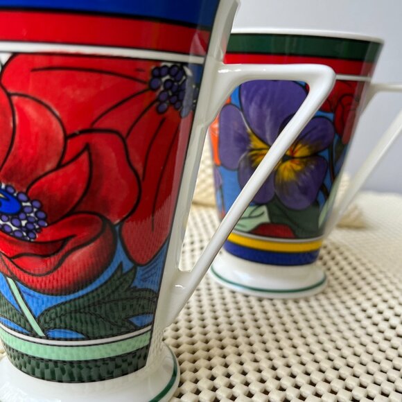 Walled Garden 2 Mugs by Wren England Flowers Poppies Violets - Picture 10 of 16